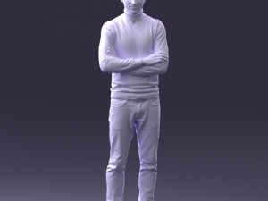 man in turtleneck 0031 3d print ready 3D Baskı Modeli