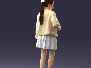 girl in fur coat 0023 3D Модель
