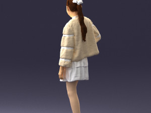 girl in fur coat 0023 3D Модель