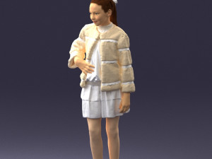 girl in fur coat 0023 3D Модель