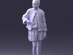 girl in fur coat 0023 3D Модель