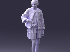 girl in fur coat 0023 3D Модель