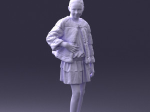 girl in fur coat 0023 3D Модель