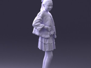 girl in fur coat 0023 3D Модель