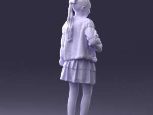 girl in fur coat 0023 3D Модель