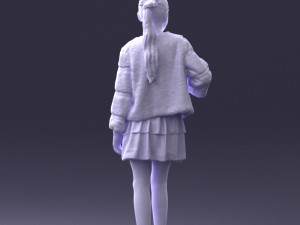 girl in fur coat 0023 3D Модель