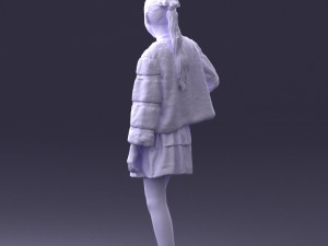 girl in fur coat 0023 3D Модель