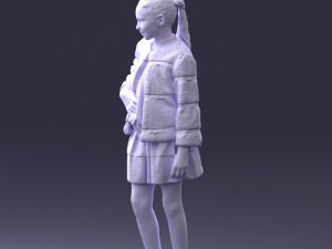 girl in fur coat 0023 3D Модель