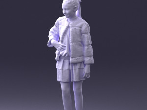girl in fur coat 0023 3D Модель