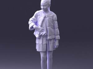 girl in fur coat 0023 3D Модель
