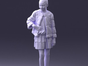 girl in fur coat 0023 3D Модель