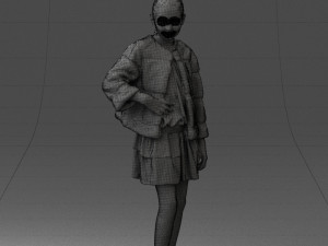 girl in fur coat 0023 3D Модель
