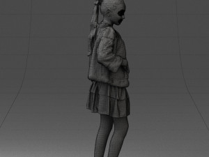 girl in fur coat 0023 3D Модель