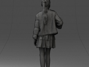 girl in fur coat 0023 3D Модель