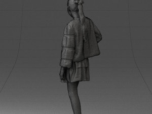 girl in fur coat 0023 3D Модель