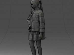 girl in fur coat 0023 3D Модель