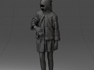 girl in fur coat 0023 3D Модель