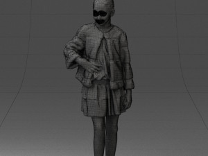 girl in fur coat 0023 3D Модель