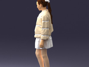 girl in fur coat 0023 3d print ready 3Dプリントモデル
