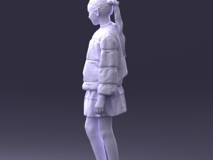girl in fur coat 0023 3d print ready 3Dプリントモデル