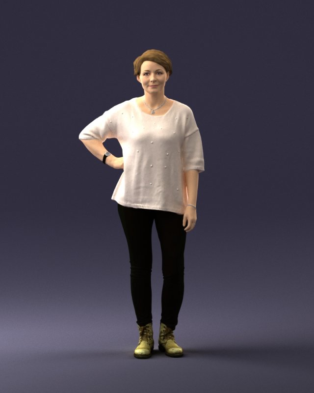 woman in pose 0029 3Dモデル .c4d .max .obj .3ds .fbx .stl .blend 