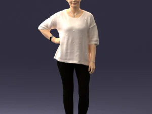 000372 G&uuml;nl&uuml;k Kıyafetli Kadın 3D Model