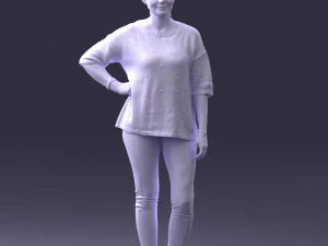 000372 Woman in Casual Outfit 3D Model
