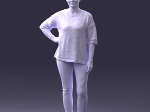000372 Woman in Casual Outfit 3D Model