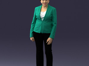 woman in green jacket 0034 Modello 3D