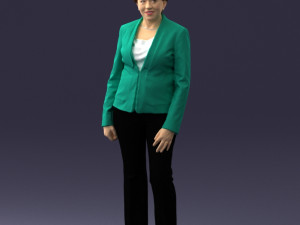 woman in green jacket 0034 3D Модель