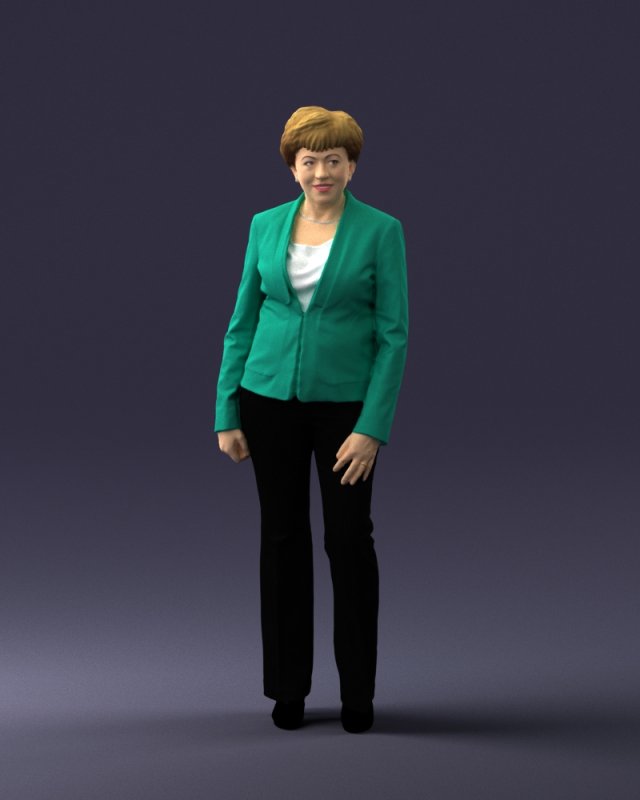 woman in green jacket 0034 3d print ready 3D Print Model .c4d .max .obj .3ds .fbx .stl .blend 