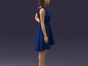 000378 Woman in Blue Dress 3D Model