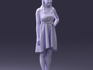 woman in blue dress 0035 3D Model