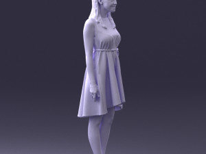 woman in blue dress 0035 3D Model