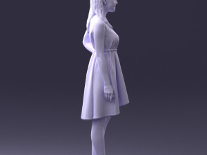 woman in blue dress 0035 3D Model