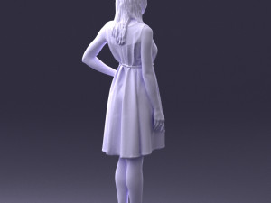 woman in blue dress 0035 3D Model