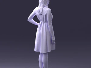 000378 Woman in Blue Dress 3D Model