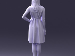 woman in blue dress 0035 3D Model