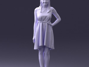 woman in blue dress 0035 3D Model