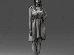 woman in blue dress 0035 3D Model