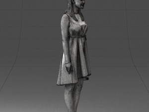 woman in blue dress 0035 3D Model