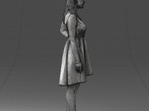 woman in blue dress 0035 3D Model