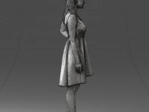 000378 Woman in Blue Dress 3D Model