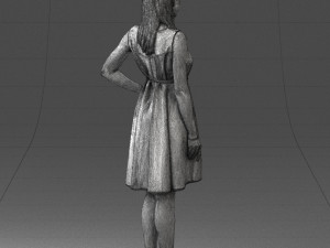 woman in blue dress 0035 3D Model