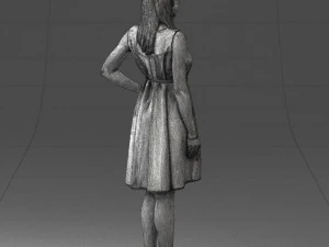 000378 Woman in Blue Dress 3D Model