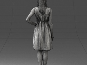 woman in blue dress 0035 3D Model