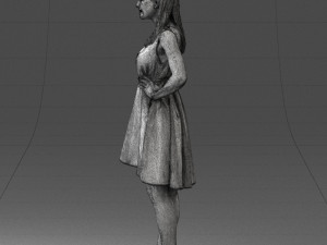 woman in blue dress 0035 3D Model