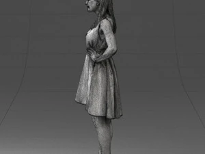000378 Woman in Blue Dress 3D Model