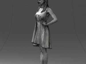 woman in blue dress 0035 3D Model