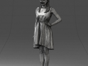 woman in blue dress 0035 3D Model